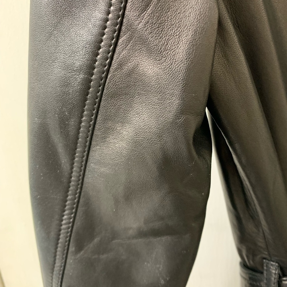 NWT Burberry London Black Double-Breasted Leather Trench Coat US.4 - Picture 11 of 13